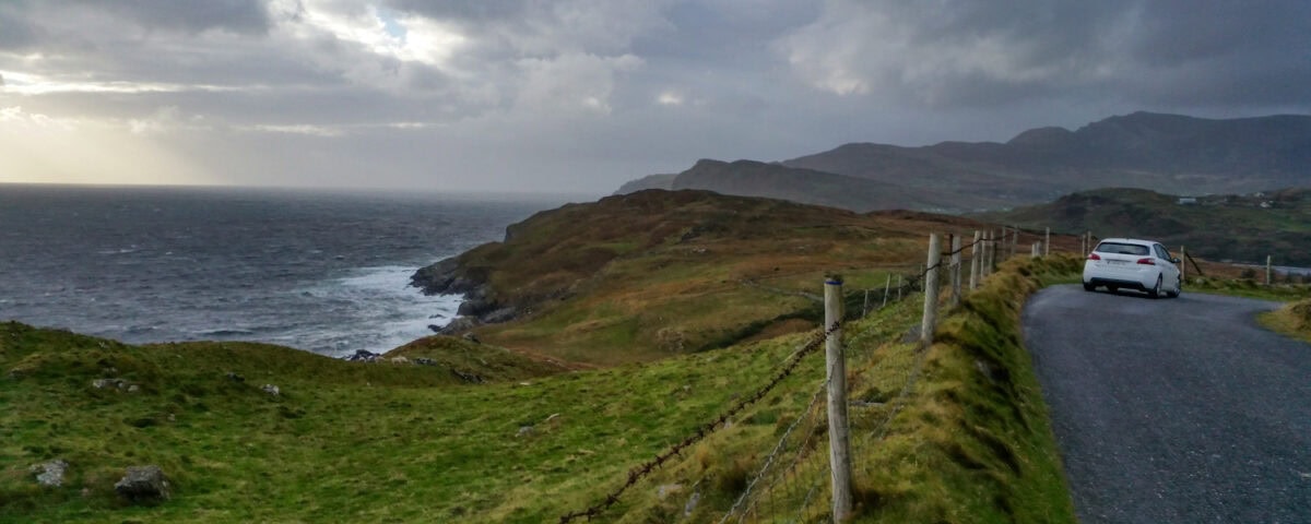 Driving the wild atlantic way on rainy day